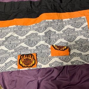 Handmade Harley Davidson baby car seat cover.
